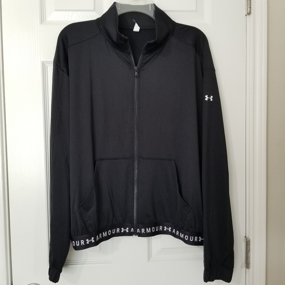 UA Under Armour Heat Gear Womens Training Jacket  XL NWT Loose Fit Black